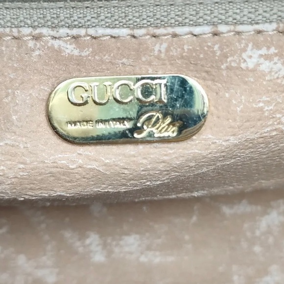 GUCCI PLUS Wristlet or Cosmetic Pouch Bag  Brown PVC. ***VINTAGE*** - Picture 7 of 9